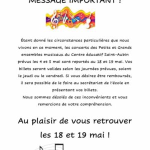 Concerts reportés