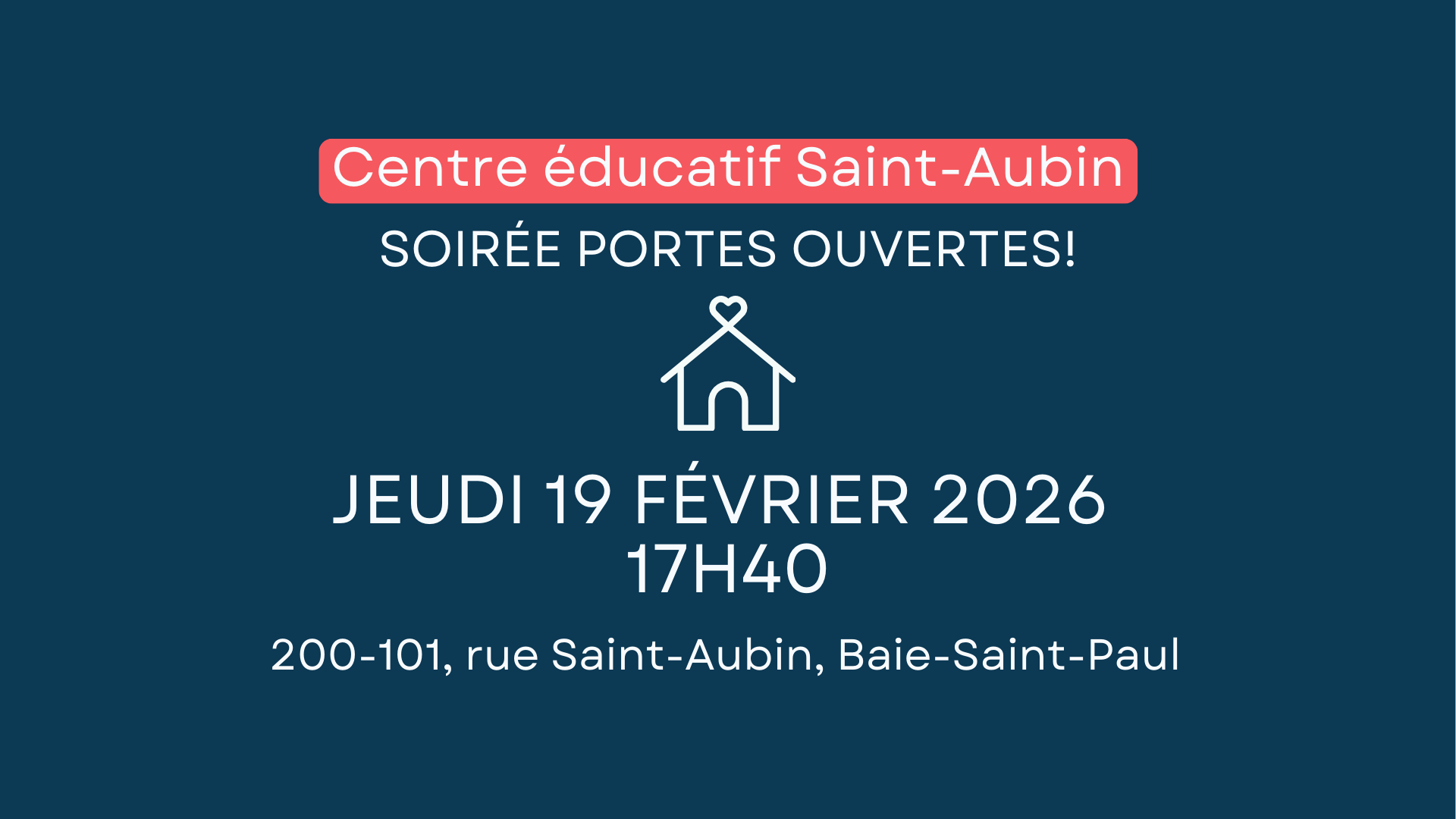 Portes ouvertes pour les élèves de 6e année et leurs parents!